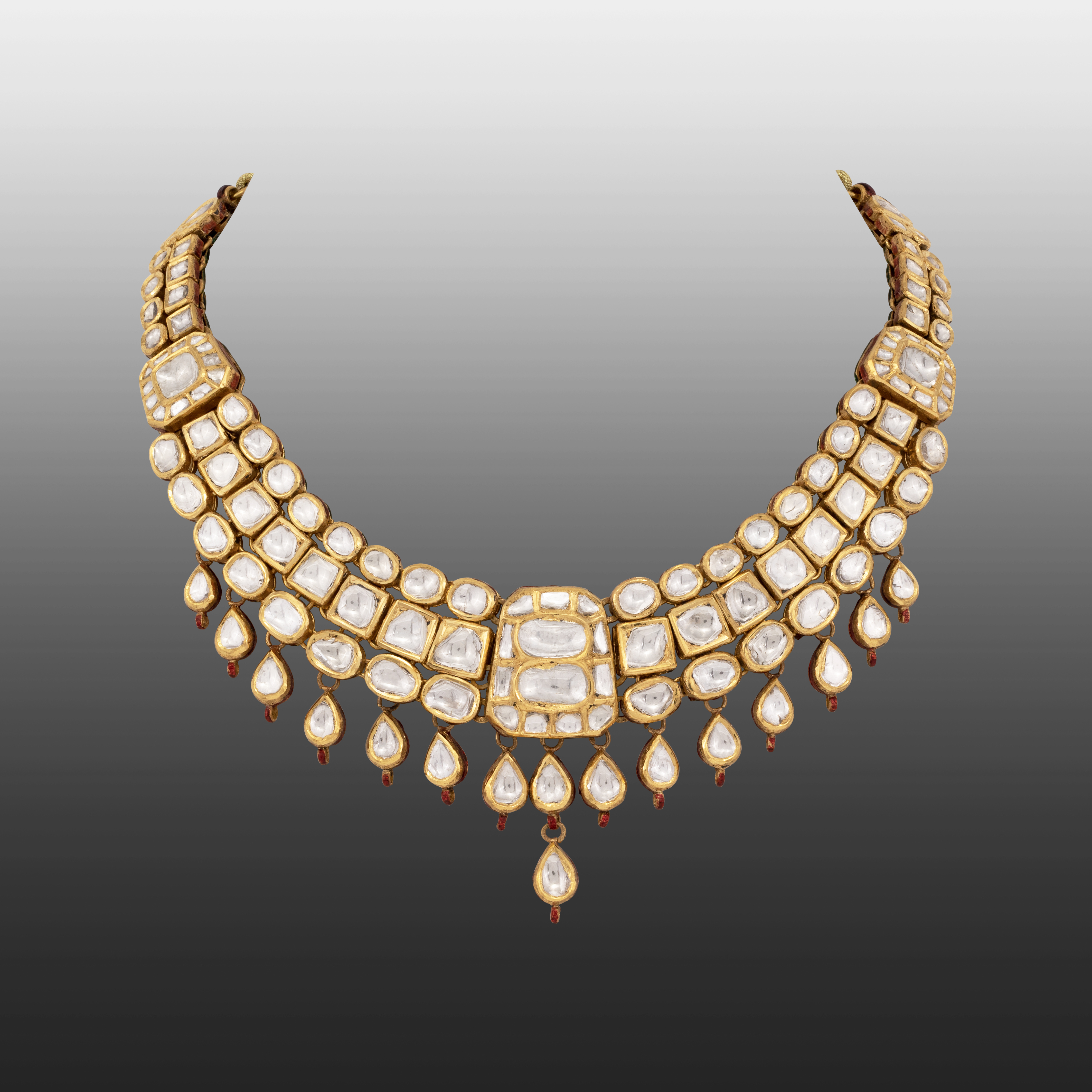 Gold Polki Choker with Pear-Shaped Drops